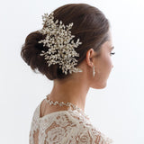 pearl wedding comb clip bridal crystal large