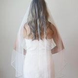 Pearl Rhinestone Crystal Edge Wedding Veil