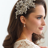 crystal wedding comb clip bridal large statement
