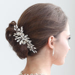 a woman with a hair comb in her hair