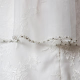 Pearl Rhinestone Crystal Edge Wedding Veil