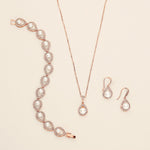 a set of jewelry including a necklace and earrings