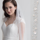 Pearl and Crystal Beaded Wedding Veil