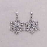 Snowflake Dangle CZ Earrings