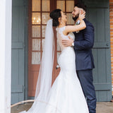 Single Tier Cut Edge Wedding Veil