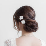 Sadie Porcelain Flower Hairpin Set of 2