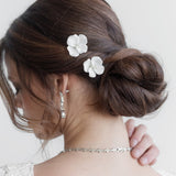 Sadie Porcelain Flower Hairpin Set of 2