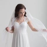 Single Tier Cut Edge Wedding Veil