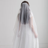 Single Tier Cut Edge Wedding Veil