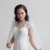 Single Tier Cut Edge Wedding Veil