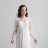 Single Tier Cut Edge Wedding Veil