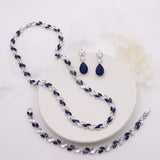 Evelyn Sapphire Blue and Clear Jewelry Set