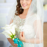 Single Tier Cut Edge Wedding Veil