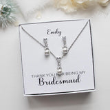 Kathy Pearl Jewelry Set on Bridesmaid Card