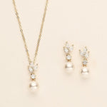 rose gold jewelry set pearl