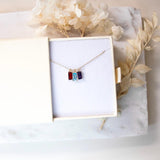 Birthstone Necklace - Dainty Gold Overlay Adjustable Sterling Silver Jewelry Gift