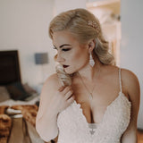 Paisley Rose Gold Chandelier Jewelry Set