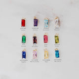 Birthstone Necklace – Dainty Gold Initial Gemstone Jewelry | Personalized Gift