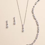 Caroline Cubic Zirconia Bridal Jewelry Set | Elegant Wedding Necklace & Earrings
