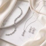 Caroline Cubic Zirconia Bridal Jewelry Set | Elegant Wedding Necklace & Earrings