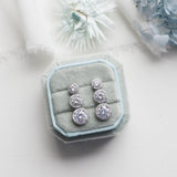 round cz wedding earrings