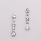 Adeline Oval & Teardrop Bridal Earrings – CZ Drop Wedding Earrings