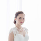 Freshwater Pearl Jewelry Set – Classic Pearl Necklace and Stud Earrings Bridal Set Sterling Silver