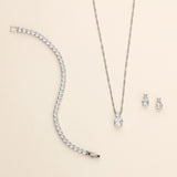Minimalist Cubic Zirconia Bridesmaid Jewelry Set with Personalized Name Card