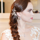 Nala Cubic Zirconia Bridal Earrings - Pear Cut Wedding Earrings