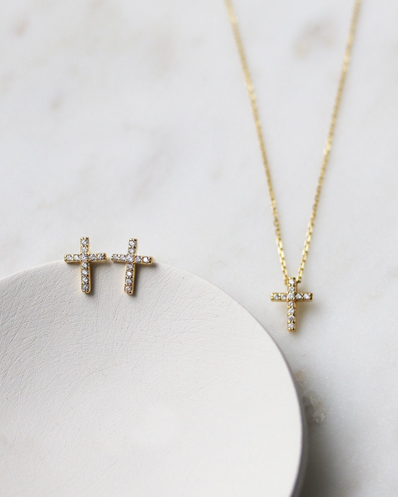 gold cross jewelry set communion