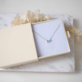 Gold Birthstone Necklace – Minimalist Dainty Gemstone Jewelry Gift For Her