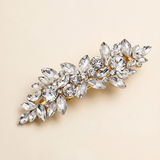 A decorative hair clip adorned with numerous sparkling crystal stones.