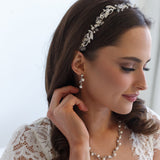 Karina Rose Gold Crystal Wedding Ribbon Vine Headband
