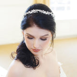 Karina Gold Crystal Wedding Ribbon Vine Headband