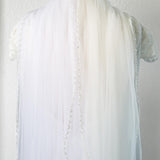 Alternating Pearl and Crystal Beaded Edge Veil