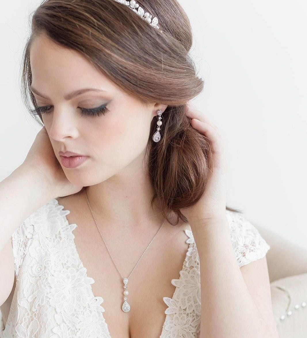pearl bridal jewelry set