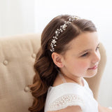 Blossom Freshwater Pearl Flower Girl Hair Vine – Pearl & Crystal Headband | First Communion Hair Accessory