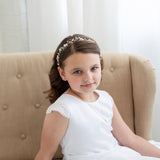 Blossom Freshwater Pearl Flower Girl Hair Vine – Pearl & Crystal Headband | First Communion Hair Accessory