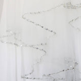 Two Layer Crystal Edge Wedding Veil with Blusher
