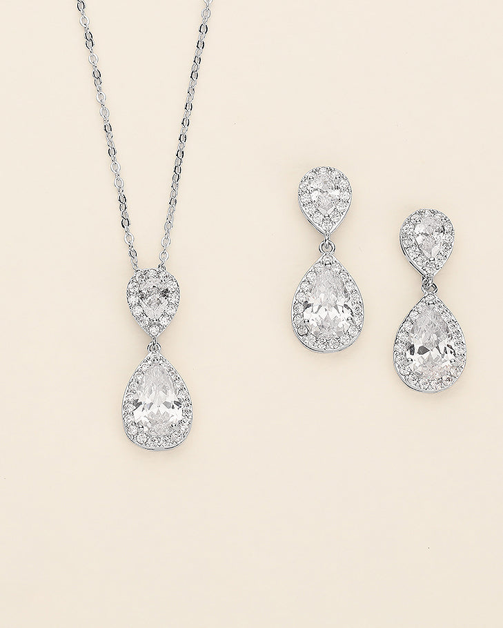 a set of jewelry including a necklace and earrings