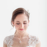 Cheryl Crystal Bridal Stud Earrings - Silver Wedding Earrings