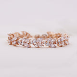 Camilla Cascading Teardrop CZ Wedding Rose Gold Jewelry Set