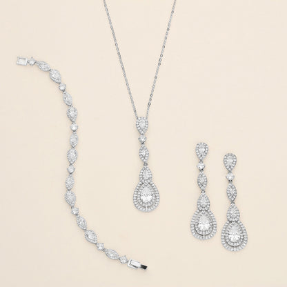 a set of jewelry including a necklace and earrings