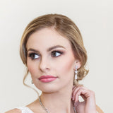 Camilla Rose Gold Bridal CZ Earrings
