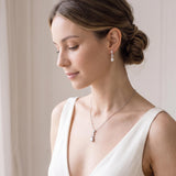 Caroline Cubic Zirconia Bridal Jewelry Set | Elegant Wedding Necklace & Earrings
