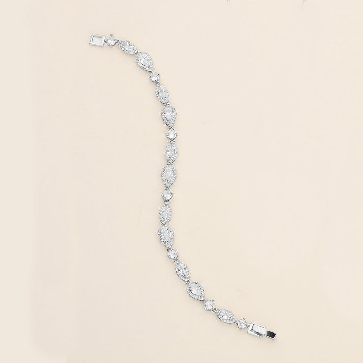 a diamond bracelet on a white background