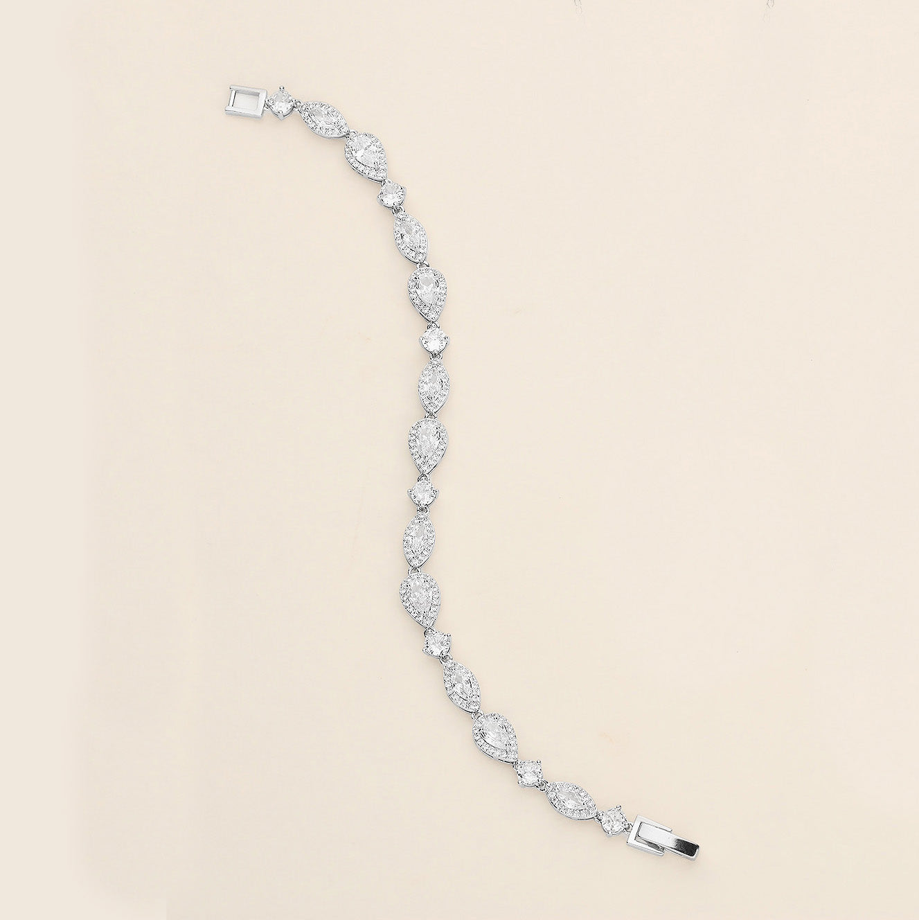 a diamond bracelet on a white background