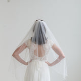 Alternating Pearl and Crystal Beaded Edge Veil