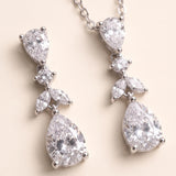 Caroline Cubic Zirconia Bridal Jewelry Set | Elegant Wedding Necklace & Earrings