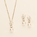 rose gold jewelry set pearl